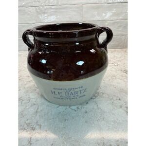 Antique RedWing Stoneware, HE Bartz, Sheboygan, WI, Crock Jar For Advertising